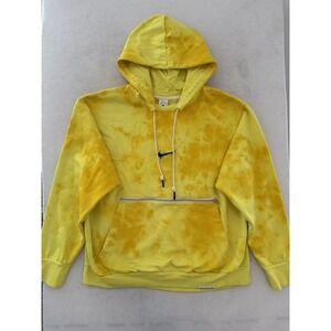 Nike Peace Love Basketball Center Swoosh Hoodie Tie-Die Yellow Men's XL RARE EUC
